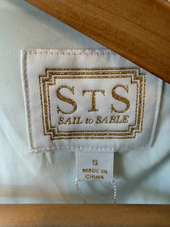 STS sail to Sable Blue and White Gingham Ruffle Sleeve Dress size 6 New with Tag - Picture 7 of 11